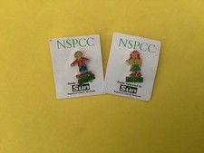 Two NSPCC Charity Pin Badges
