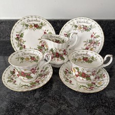 Royal Albert Flower Of The Month December, 2 Trio Sets , Jug VGC ￼