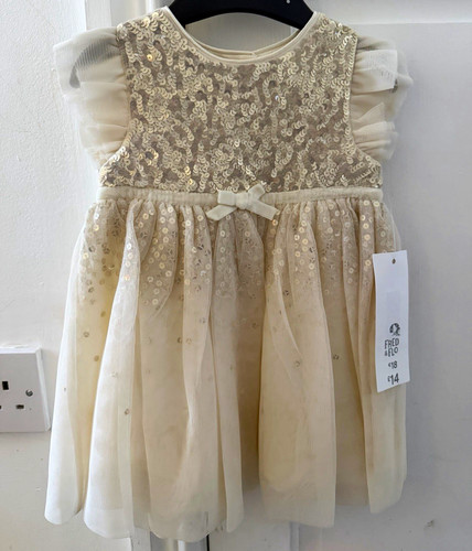 Tesco girls cream sequin - tesco,