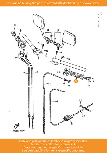 Yamaha grip 51y 26241 oem - 51y-26241-00,