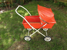Vintage 1970s Leeway Dolls Pram Red Pvc