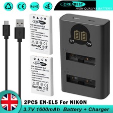 2PCS EN-EL5 Battery + Charger