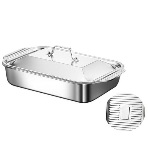 1pc stainless steel baking pan - stainless,