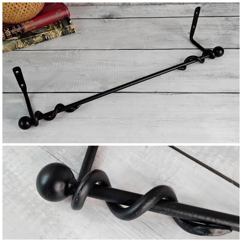 Wrought iron towel rail - wrought, metal