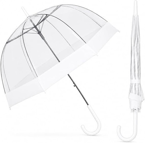 Clear dome umbrella with wide - dome,