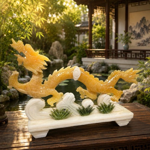 Yellow jade carved - yellow, stone