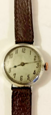 Vintage Hallmarked Silver Mens Trench  Style Watch 4 Jewels Working