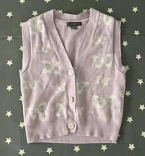 Womens Primark Knitted Vest Cardigan Size 2XS