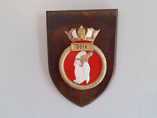 Coat of Arms Shield Wood Heraldic Crest Odin Norse Mytholgy Vintage Wall Plaque