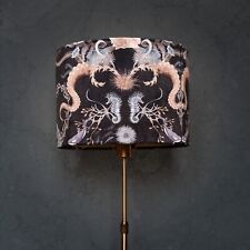 Deep Blue Water Velvet Drum Lampshades  - 30cm diameter 