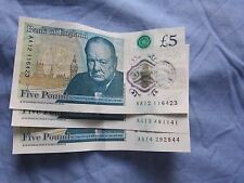 Plastic £5 Note Set of Three - AA12, AA13, AA14 - BLACK FRIDAY DEAL