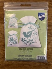 Vervaco counted herbal bags stitch kit Birds and Blossoms kit of 3 NEW