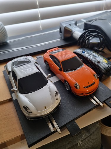 Scalextric orange porsche 911 - scalextric,
