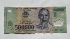 1 X 500000 Vietnamese Dong Genuine Used Polymer Banknotes