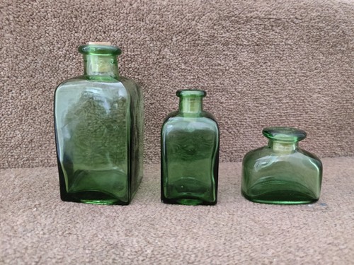 Vintage green glass - , bottles