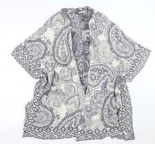 Womens Blue V-Neck Cotton Blend Cardigan Size M