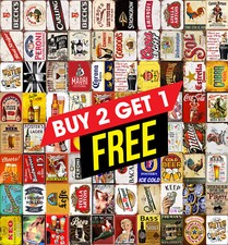 Beer alcohol Man Cave Metal Tin Sign Plaque Home Bar Shed Wall Art