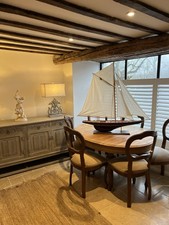 Large Wooden Model Yacht on