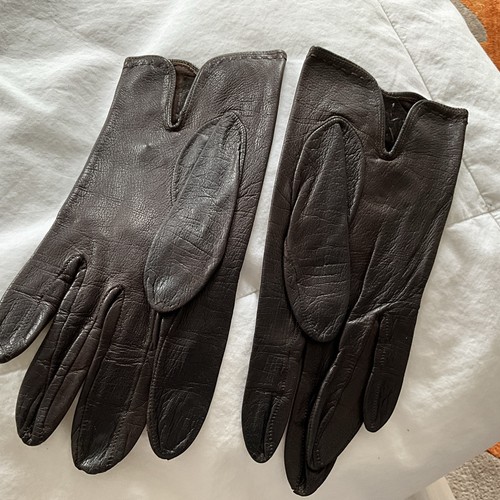Vintage dark brown - , leather