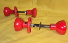 2 PAIRS OF VINTAGE MID CENTURY RED DOOR KNOBS