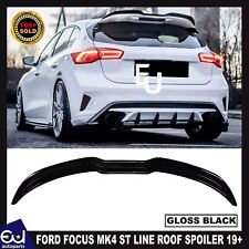 REAR ROOF BOOT SPOILER LIP FOR FORD FOCUS MK4 ST LINE HATCHBACK 19+ GLOSS BLACK