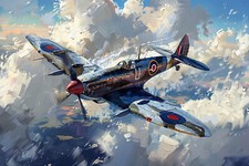 Spitfire style aircraft canvas - spitfire,