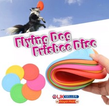 Dog Training Soft Frisbee Throwing Flying Disc Fetch Silicone Pet Teeth Fun Toys
