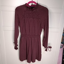 Topshop Burgundy White Polka