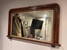 Antique Edwardian Overmantel Mirror – Mahogany Frame with Gilt Detail