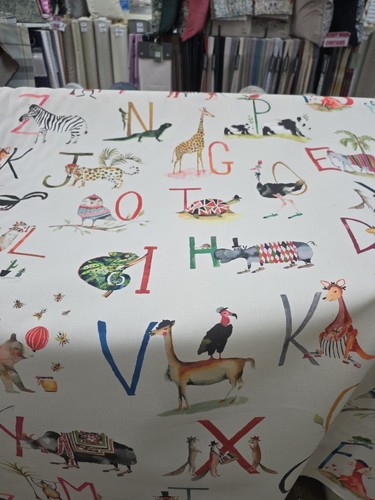 Animal alphabet fudge fabric - animal,