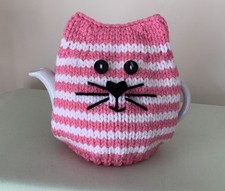 New Hand Knitted Pink/White