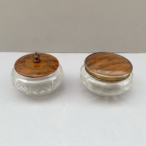 Vintage glass powder trinket - vintage,