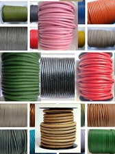 Leather cord round - leather, 1,