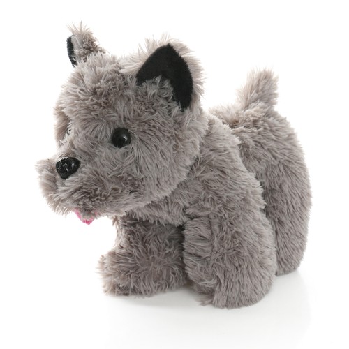 Plush grey terrier soft toy - grey,