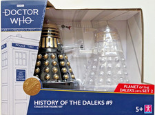 DOCTOR WHO PLANET OF THE DALEKS SUPREME CLEAR HISTORY OF THE DALEKS 9 FIGURE SET