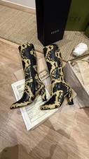 Gucci Python Snake Skin Mid Heel Boots Size 37 UK 4 Limited Edition New