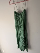 ZARA Green Satin Tie Strappy