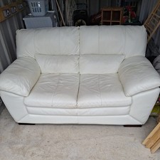 DFS 2 Seater Cream Leather Sofa pick up only Bradford BD12 