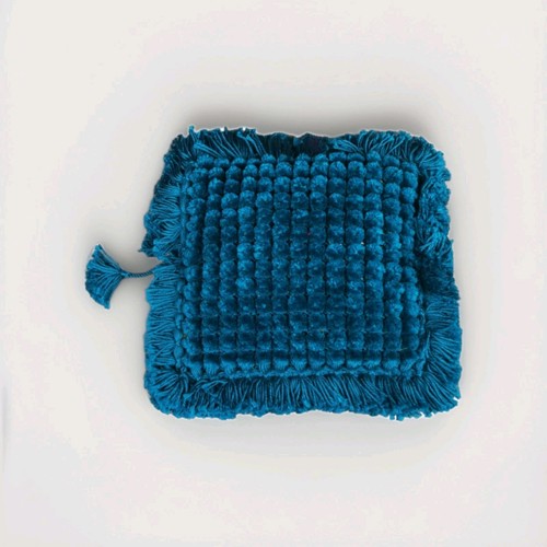 Hand knitted woolen cushion - hand,