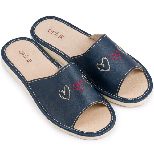 Women leather slippers - leather,