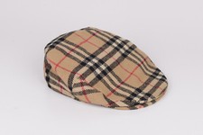 Vintage Burberrys Wool Nova Check Flat Cap Hat, Size S