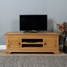 Elm Home and Garden’s French Rustic Solid Oak Widescreen TV Cabinet Fully Assemb
