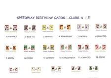 SPEEDWAY RETRO PROGRAMME BIRTHDAY CARDS.VARIOUS CLUBS A - E..17  DESIGNS.FREE UK