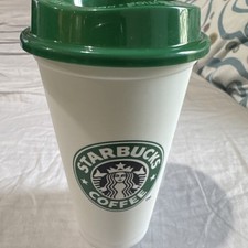 STARBUCKS Reusable Hot Cup With Lid- Vintage Logo - NO LONGER SOLD IN STORES