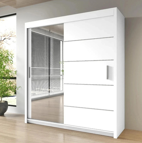 Lyon mirrored sliding wardrobe - mirrored,