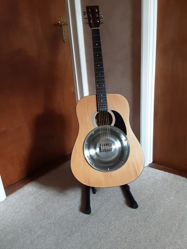 Dog bowl resonator guitar fun - bowl, guitar.