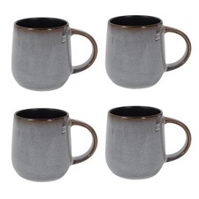 Set of 4 Reactive Glaze Coffee
