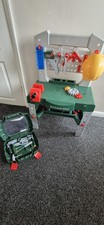 Child's Bosch Workbench with Tool Box/Tools And Hard Hat