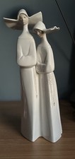 Lladro 2 Nuns White Habits