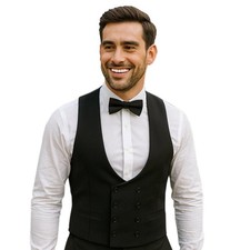 Black Tuxedo Waistcoat 100%
